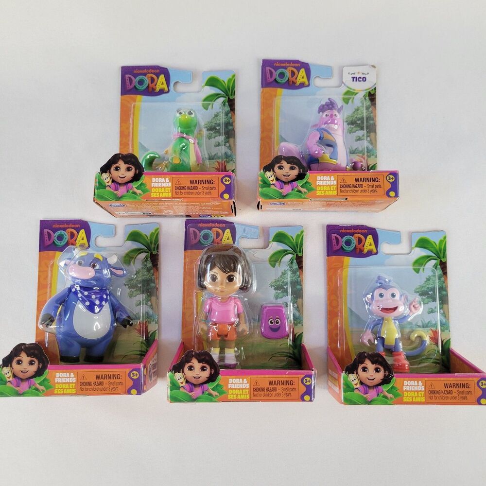 Lot 5 Nickelodeon Dora Explorer Friends Benny Isa Tico Boots 3” Toy Figures Cake